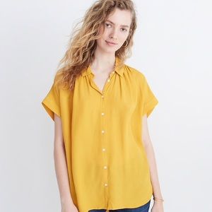 Madewell Central Drapey Shirt in Marigold